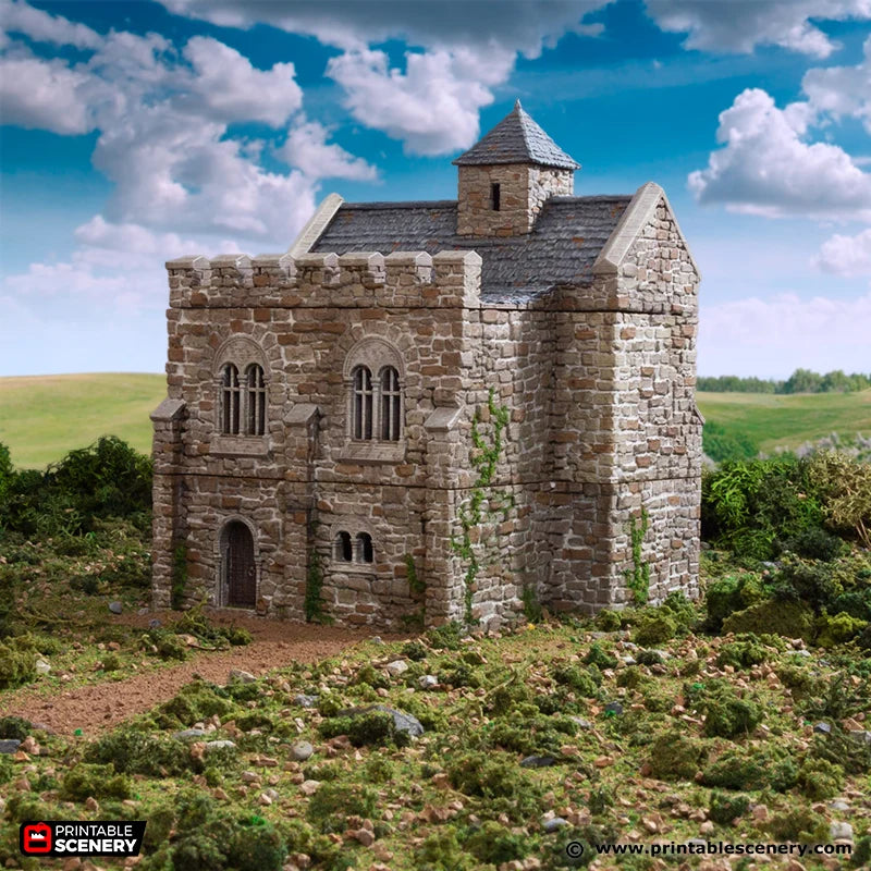 Norman Stone Keep | 1/32 (54mm)–1/56 (28mm) Diorama Terrain
