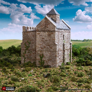Norman Stone Keep | 1/32 (54mm)–1/56 (28mm) Diorama Terrain