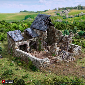 Ruined European Pig Pen | 1/32 (54mm)–1/56 (28mm) Diorama Terrain