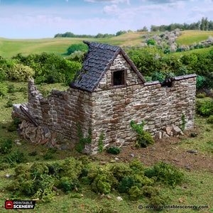 Ruined European Pig Pen | 1/32 (54mm)–1/56 (28mm) Diorama Terrain