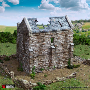 Ruined Norman Stone Keep | 1/32 (54mm)–1/56 (28mm) Diorama Terrain