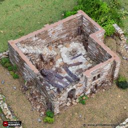 Ruined Norman Stone Keep | 1/32 (54mm)–1/56 (28mm) Diorama Terrain