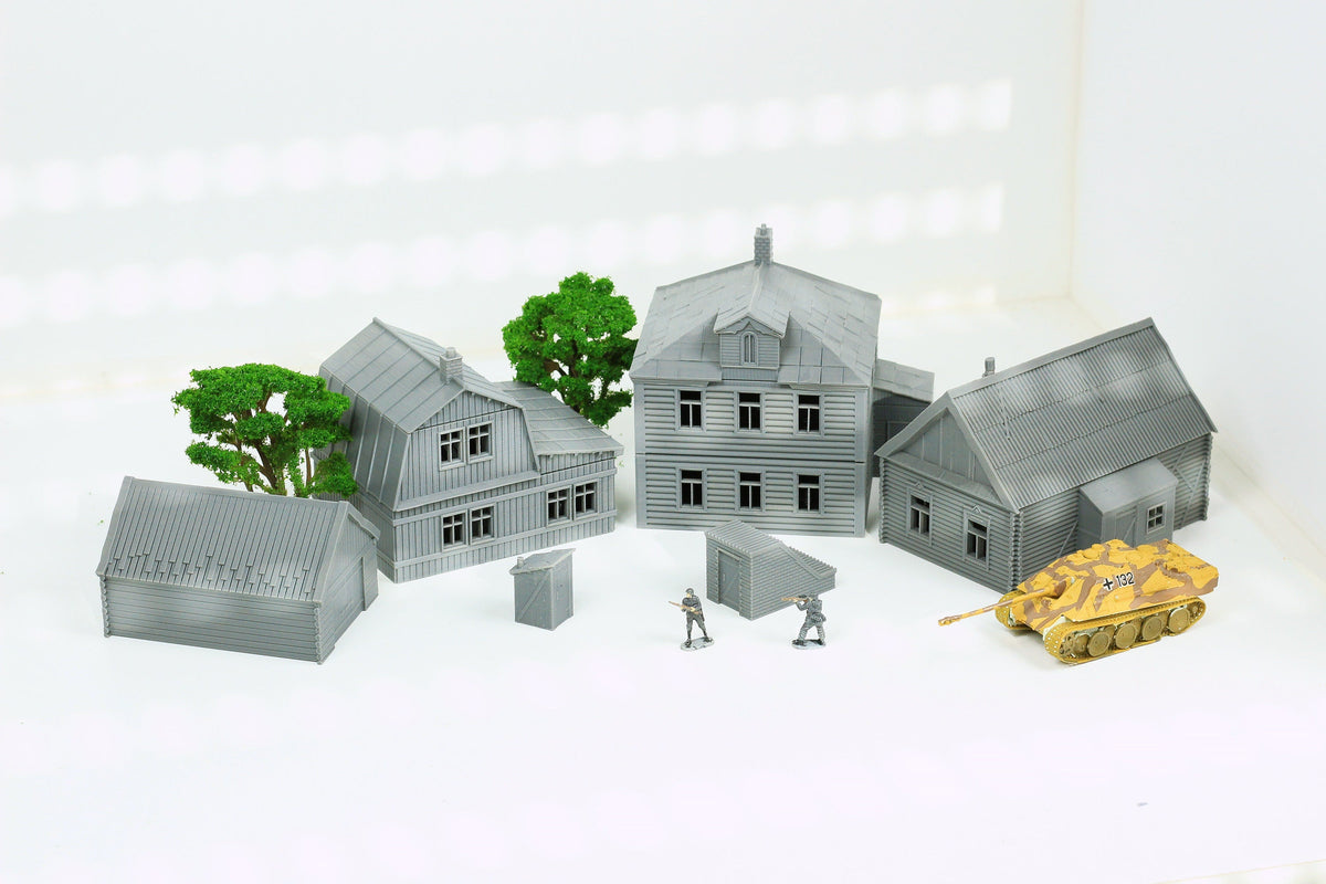 Soviet Village Set | 1/32 (54mm)–1/56 (28mm) Diorama Terrain