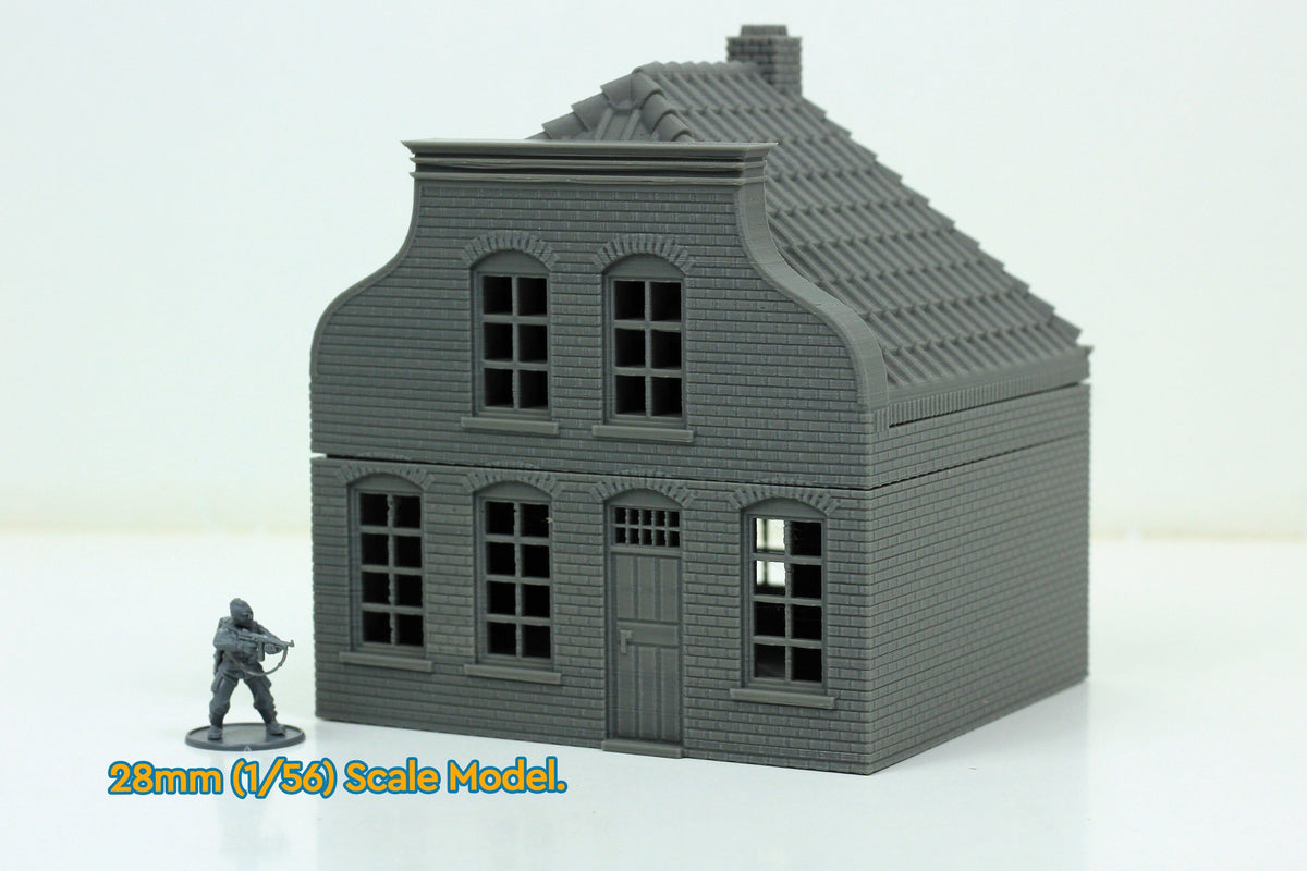 Dutch Town Neck Gable House | 1/32 (54mm)–1/56 (28mm) Diorama Terrain