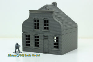 Dutch Town Neck Gable House | 1/32 (54mm)–1/56 (28mm) Diorama Terrain