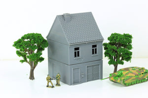 German Village House with Garage | 1/32 (54mm)–1/56 (28mm) Diorama Terrain