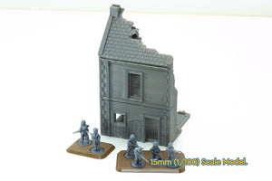 Normandy French House 6 (Volume 2) Destroyed | 1/32 (54mm)–1/56 (28mm) Diorama Terrain