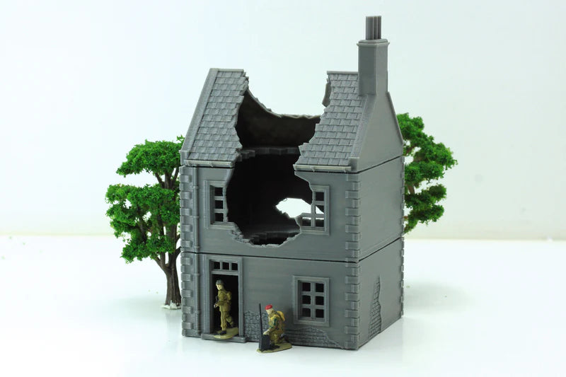 Normandy French House 7 (Volume 2) Destroyed | 1/32 (54mm)–1/56 (28mm) Diorama Terrain