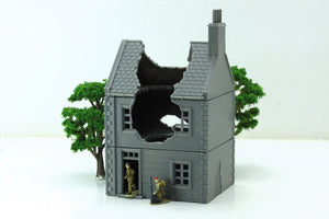 Normandy French House 7 (Volume 2) Destroyed | 1/32 (54mm)–1/56 (28mm) Diorama Terrain