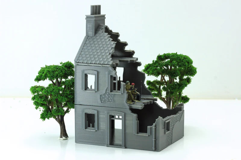Normandy French House 5 (Volume 2) Destroyed | 1/32 (54mm)–1/56 (28mm) Diorama Terrain