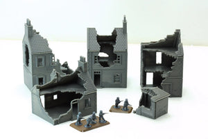 Normandy French House 3 (Volume 1) Destroyed | 1/32 (54mm)–1/56 (28mm) Diorama Terrain