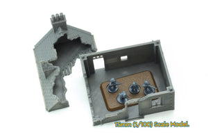 Small Normandy French House 2 (Volume 2) Destroyed | 1/32 (54mm)–1/56 (28mm) Diorama Terrain