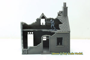 Small Normandy French House 2 (Volume 2) Destroyed | 1/32 (54mm)–1/56 (28mm) Diorama Terrain