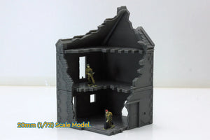 Normandy French House 6 (Volume 2) Destroyed | 1/32 (54mm)–1/56 (28mm) Diorama Terrain