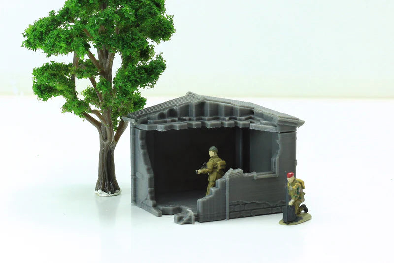 Normandy French Shed 2 (Volume 2) Destroyed | 1/32 (54mm)–1/56 (28mm) Diorama Terrain