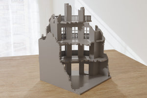 Stalingrad Ruined Corner Hotel | 1/32 (54mm)–1/56 (28mm) Diorama Terrain
