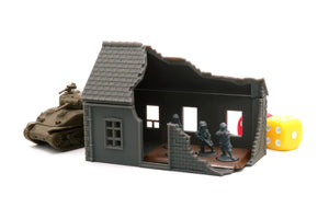 Small Normandy French House 1 (Volume 1) Destroyed | 1/32 (54mm)–1/56 (28mm) Diorama Terrain