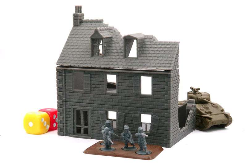 Normandy French House 3 (Volume 1) Destroyed | 1/32 (54mm)–1/56 (28mm) Diorama Terrain