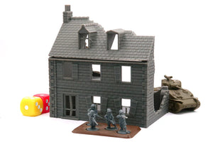 Normandy French House 3 (Volume 1) Destroyed | 1/32 (54mm)–1/56 (28mm) Diorama Terrain