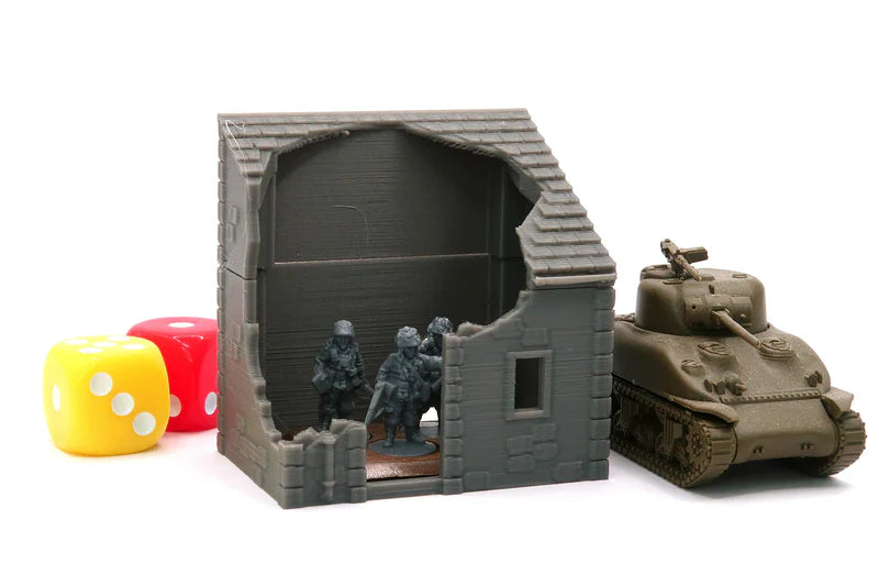 Normandy French Shed 1 (Volume 1) Destroyed | 1/32 (54mm)–1/56 (28mm) Diorama Terrain