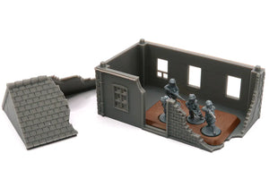 Small Normandy French House 1 (Volume 1) Destroyed | 1/32 (54mm)–1/56 (28mm) Diorama Terrain