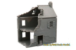 Normandy French Village Set (Volume 1) Destroyed | 1/32 (54mm)–1/56 (28mm) Diorama Terrain