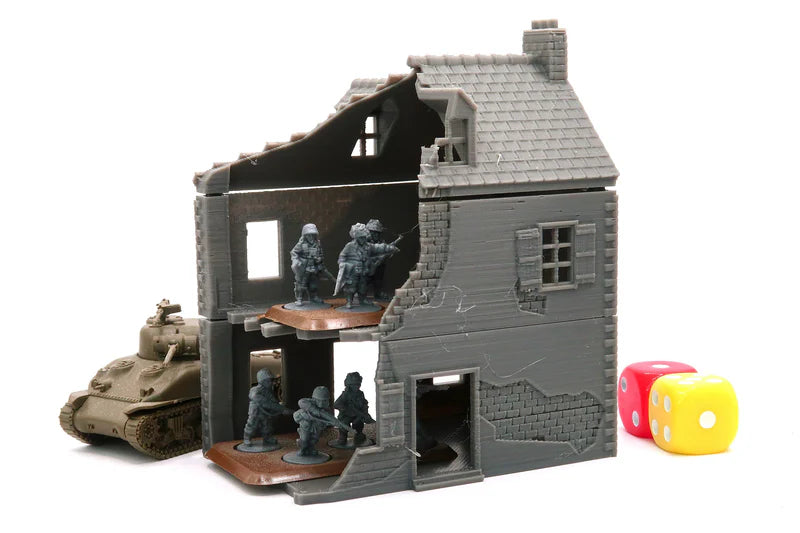 Normandy French House 1 (Volume 1) Destroyed | 1/32 (54mm)–1/56 (28mm) Diorama Terrain
