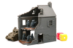 Normandy French House 1 (Volume 1) Destroyed | 1/32 (54mm)–1/56 (28mm) Diorama Terrain