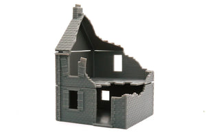 Normandy French House 2 (Volume 1) Destroyed | 1/32 (54mm)–1/56 (28mm) Diorama Terrain
