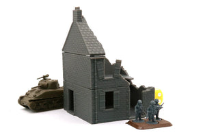 Normandy French House 2 (Volume 1) Destroyed | 1/32 (54mm)–1/56 (28mm) Diorama Terrain