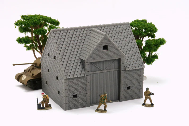 Normandy French Farm Barn | 1/32 (54mm)–1/56 (28mm) Diorama Terrain