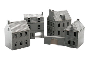 Normandy Town Walls with Gate - French Town V4 | 1/32 (54mm)–1/56 (28mm) Diorama Terrain