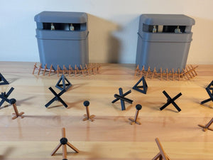 German (x2) Machinegun Bunker: WWII 1/32 Army Men Scale