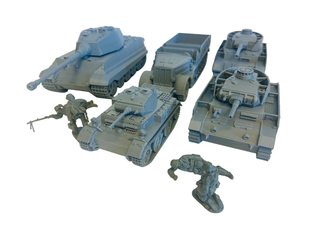WWII (x5) German Vehicle Pack #2 | 1/32 (54mm)–1/56 (28mm) Scale Models