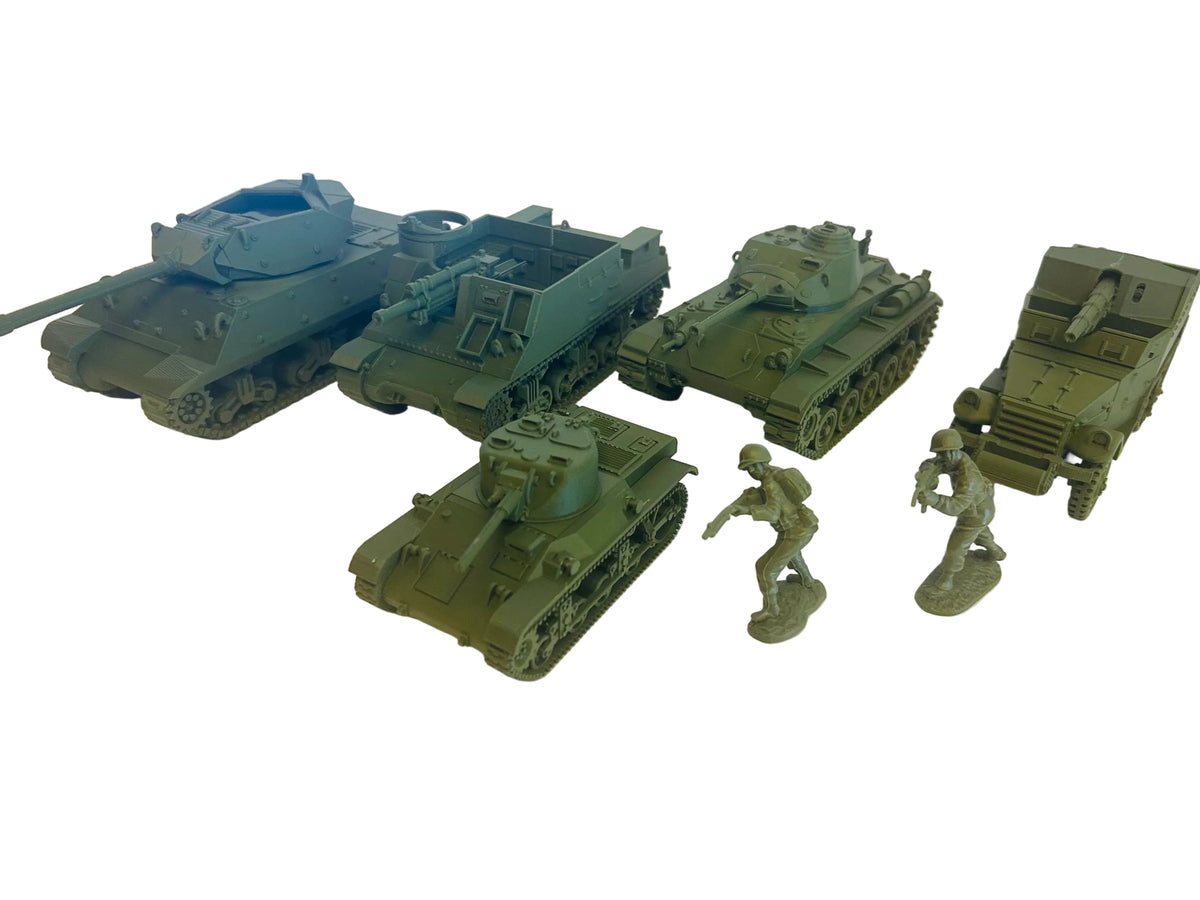 WWII (x5) American Vehicle Pack #1 | 1/32 (54mm)–1/56 (28mm) Scale Models