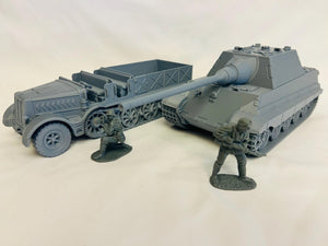 WWII (x2) German Vehicle Bundle #3 (Jagdtiger + Famo) | 1/32 (54mm)–1/56 (28mm) Scale Models