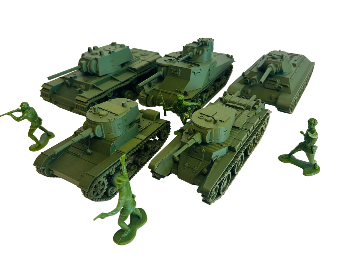 WWII (x5) Soviet Vehicle Pack #1 | 1/32 (54mm)–1/56 (28mm) Scale Models
