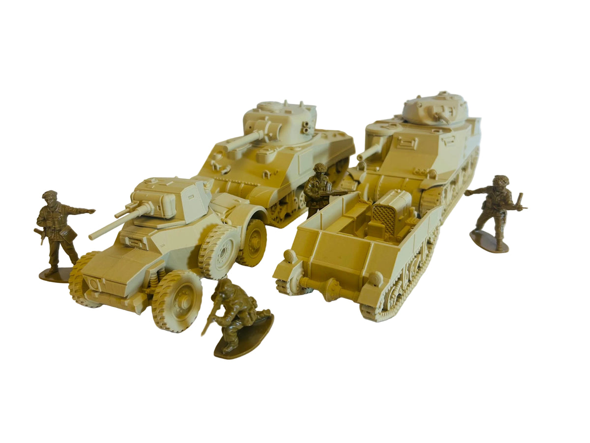WWII (x4) British Vehicle Pack #5 | 1/32 (54mm)–1/56 (28mm) Scale Models