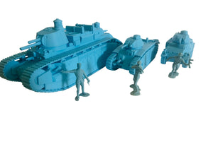 WWII (x3) French Vehicle Pack | 1/32 (54mm)–1/56 (28mm) Scale Models