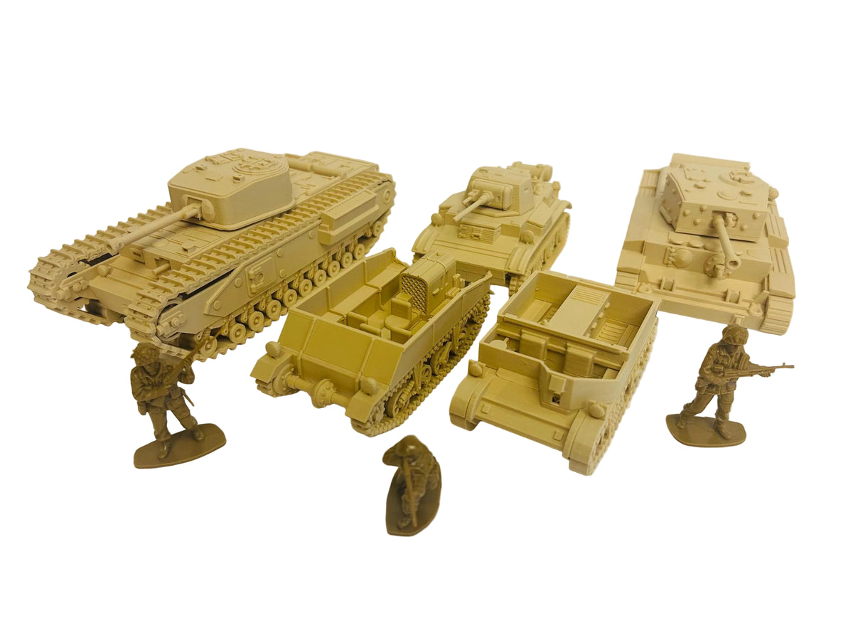 WWII (x5) British Vehicle Pack #1 | 1/32 (54mm)–1/56 (28mm) Scale Models