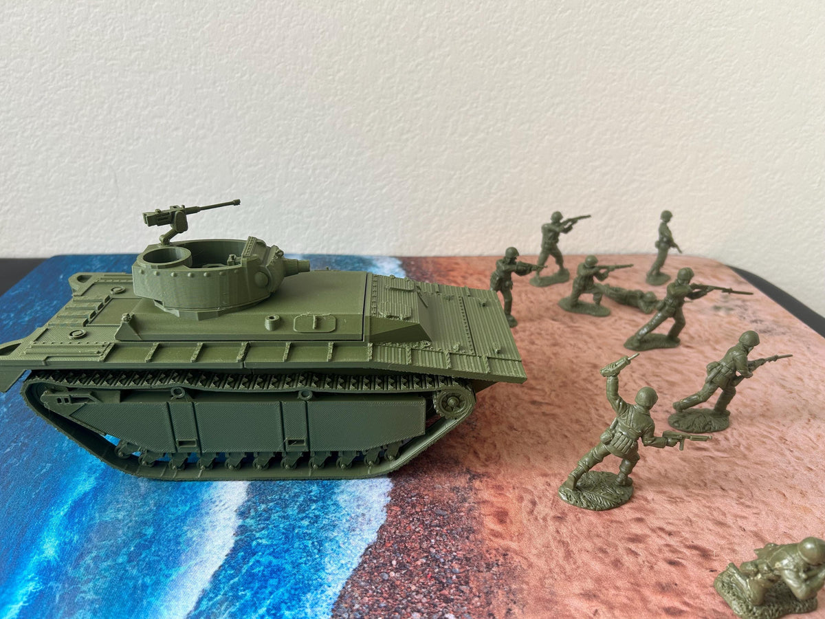 LVT(a)4 — WWII American Amphibious Tank | 1/32 (54mm)–1/56 (28mm) Scale Model