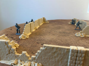 Damaged Walls WWII Terrain Pack: 1/32 Army Men Scale