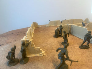 Damaged Walls WWII Terrain Pack: 1/32 Army Men Scale