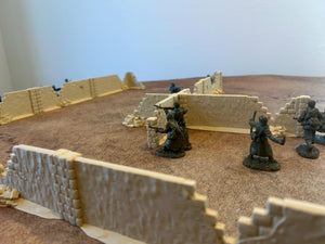 Damaged Walls WWII Terrain Pack: 1/32 Army Men Scale