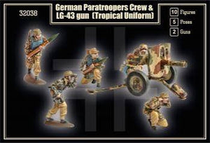 Mars 1/32 WWII German Artillery Crew (Tropical Uniform) with LG42 Set #32038